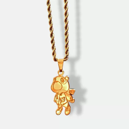 Gold,Kanye West,Graduation,Album,Bear,Necklace,Pendant,Custom, Engrave,Hip-Hop,Kanye West fan,Graduation fan,kanye pendant,kanye gift, kanye west gift