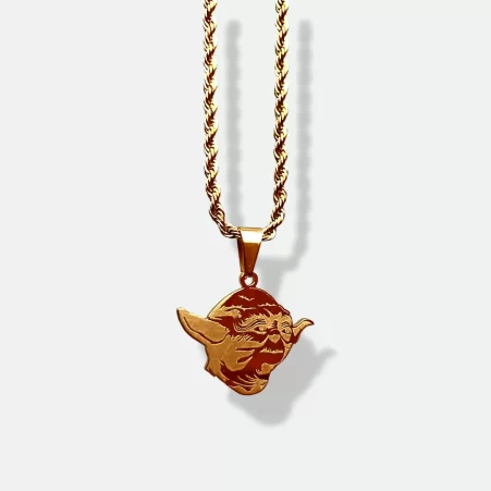 Star Wars,Yoda,Pendant,Star wars gift,yoda gift,yoda pendant,star wars pendant,star wars chain,gold chain star wars,star wars birthday,yoda present,star wars present,great gift