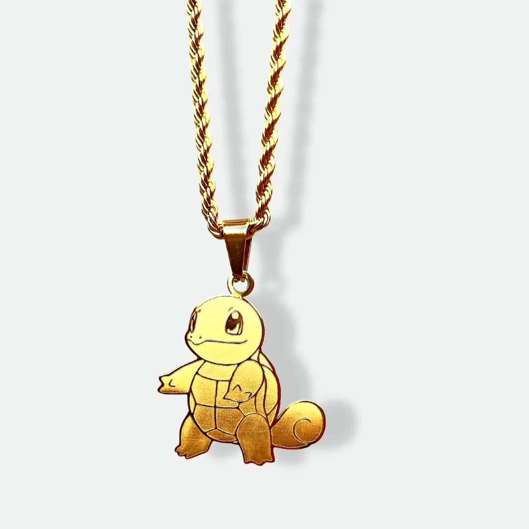 Squirtle pendant, Pokemon jewelry, Squirtle gift, jewelry, 18k gold plated, silver plated, engraved name, custom message, Pokemon fan, personalized pendant, necklace, unique design, trendy pendant, fashionable accessory, collectible item, premium craftsmanship, statement piece, Squirtle-themed necklace, Pokemon-inspired jewelry, elegant pendant, gift for Pokemon lovers, Pokemon merchandise, high-quality pendant, stylish accessory, fashion-forward pendant, Pokemon, Pokemon jewellery, Pokemon necklace.
