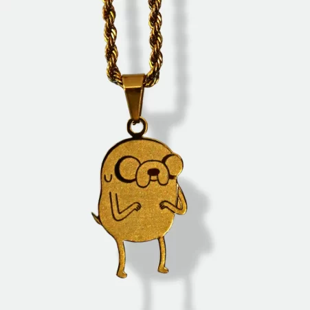 Jake the Dog, Adventure Time, 2 Sided Pendant, Engraving, Wisdom, Customizable, Birthday Gift, Christmas Gift, Silver Plated, Gold Plated, Gift