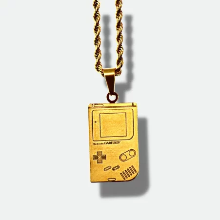 Classic Gameboy Jewelry, Gold Plated Pendant, Silver Plated Pendant, Customizable Gameboy Accessory, 2-Sided Engraved Jewelry, Retro Gamer Gift, Vintage Nintendo Merchandise, Nerd Jewelry, Geek Gift, Gameboy Collector's Item, Personalized Gaming Accessory, Unique Gamer Present, Nintendo Fan Gift, Retro Gaming Pendant, Premium Engraved Jewelry, Nostalgic Gameboy Gift, Custom Engraving Option, Game Enthusiast Jewelry, Durable Geek Pendant