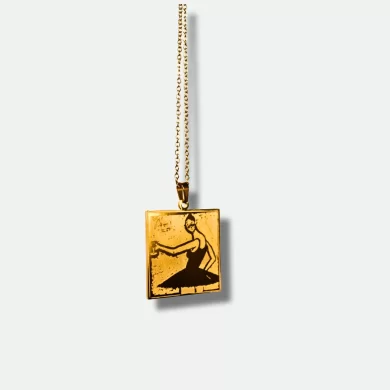 Kanye West pendant with 'My Beautiful Dark Twisted Fantasy' design, available in 18k gold and silver plating, featuring custom engraved lyrics and album tracklist