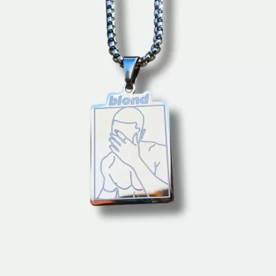 Silver pendant featuring Frank Ocean's Blond album cover and tracklist engraving (3)