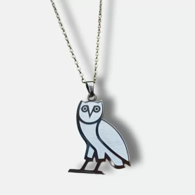 Gold & Silver OVO Owl Pendant Necklace Inspired by Drake’s October’s Very Own